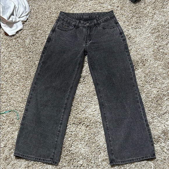 SHEIN Charcoal Straight Leg Jeans - Picture 1 of 2